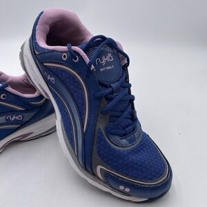 Ryka Sky Walk Women's Walking Shoes 8W Blue Pink Athletic Sneaker Memory Foam